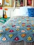 RETIREMENT SALE *** Vintage Crochet Pattern PDF   Floral Granny Triangle Throw  Afghan Blanket Bedspread Cover Patchwork Silk