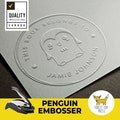 TOP SELLER - 2" Cute Penguin Embosser Stamp, Embossing Seal, Custom letter Seal, Personalized Library Sealer, Kawaii Embosser