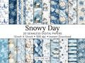 Snowy Day Seamless Paper Bundle JPG Printable Xmas Junk Journal Snowflakes Papers Woodland Christmas Sweater Wrapping Cozy Winter Patterns