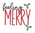 Feeling Merry Christmas Embroidery Design, Autumn Fall Machine Embroidery File pes dgt dst exp hus inf jef sew vp3 xxx | 6 Sizes