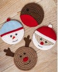 CROCHET PATTERN, Christmas coaster vintage pattern, christmas decoration, crochet snowman coaster, reindeer coaster