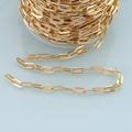 Gold Oval Chain,18K Gold Filled Rectangle paper clip Chain for Necklace Bracelet DIY Jewelry Making Supply 6.5x13.5mm