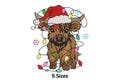Christmas Lighting Highland Cow Fall Embroidery Design Pattern Machine Applique File Instant Download For Apparel Noel Santa DIY Crafts