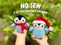 No Sew Penguin Crochet Pattern (2 in 1 crochet penguin pattern, christmas crochet pattern, no sew crochet pattern, amigurumi penguin)