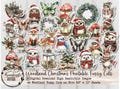 Woodland Christmas Fussy Cut Ephemera Pages - 44 High Quality Printable Digital Download - Junk Journal Supplies, Cute Animal Ephemera Fussy