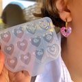 Silicone heart earrings. Mold for epoxy and UV resin. Super glossy resin form. Heart shaped jewelry earrings. Rubber form.