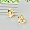 Delicate 14K Gold Filled Swan Pendant, CZ Swan Charm, Jewelry Components for Handmade Designs Bracelets, Necklaces Earrings Supplies 1 pc
