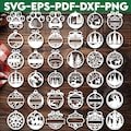 36 Personalized Ornaments Custom Decor Tree Ornaments  Decor Baubles Tree Decoration Gifts Laser cut files Winter Ornament  Svg bundle,DXF