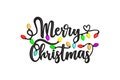 Merry Christmas Embroidery Design, Merry Christmas with Christmas Lights Machine Embroidery Design, Christmas Embroidery File.