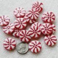 5 Buttons, 1" Red Peppermint Candy Matching buttons, 4 hole, Sewing buttons, Crafting Jewelry Create  (SB 643)