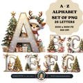 Christmas Alphabet PNG,  Christmas Letters Clipart, Christmas Reindeer, Christmas Sublimation Letters, Christmas Font, Card Making