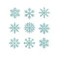 Snowflakes Embroidery Design, Christmas Snowflakes Set Of 9, Christmas Machine Embroidery File, Digital Download