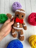 No-sew gingerbread crochet pattern, gingerbread Amigurumi, Christmas crochet pattern, quick Christmas crochet patterns