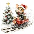 12 Christmas Mouse Clipart, Cute Funny Mouse Clipart, Printable Watercolor, High-Quality JPGs, Papercraft Junk Journal, Digital Craft