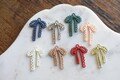 Bow Holiday Rubberized Colorful Connector Pendant Charm Handmade  Earring   Christmas
