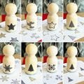 Mini Christmas Rubber Stamps, Festive Star - HoHoHo - Trees -  Snowflakes, Wooden Craft Stamps, DIY Gift Tags Card and Decorations, Ink Pads