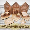 Christmas Printable Pop Up Gingerbread House Tag, Pop Up Cards, Trifold Tag, Tutorial, Cricut, Christmas House Download