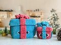 Bundle: Big and Mini Christmas Present Crochet Pattern, Plush Presents with Removable Lid, Big and Mini Crochet Christmas Candy Holder Boxes
