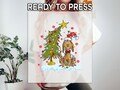 Max The Grinch Dog Ready to Press DTF, Grinchmas Tree Print, Heat Press DTF Transfer, Santa Red Hat Print, Xmas Lighting DTF