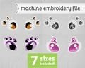 Spider Eyes Machine Embroidery File Design for Plush 7 Sizes