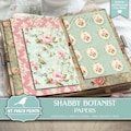 Shabby Botanist PAPERS, Junk Journal, Wallpaper, Flowers, Floral, Pink, Blue, Rose, Victorian, My Porch Prints, Printable, Digital Download
