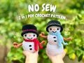 No Sew Mini Snowman PDF PATTERN (snowman crochet pattern, no sew christmas crochet pattern, holiday crochet pattern, no sew crochet pattern)