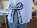 Lace Bow Applique machine embroidery designs Awesome Lace effect checkered plaid gingham ribbon Girly Bow in  5 to 8 inch sweatshirt FSl