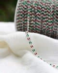Christmas glitter red and glitter green enamel chain, traditional Christmas colors, permanent jewelry bulk enamel chain, footage chain SP136