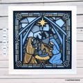 Nativity Stained Glass shadow box svg, Nativity shadow box svg, Christmas shadow box svg, Cricut Projects, Svg files for Cricut, 3d svg