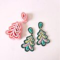 TEARDROP CHRISTMAS TREE Polymer Clay Earring Dangle Cutter Set | Christmas Clay Cutters Holiday Winter Whimsical Cute Debossed Embossed Folk