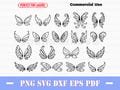 Simple Fairy Wings Doodles Bundle svg png dxf eps pdf | vector graphic cut print dye sub laser engrave clip art commercial use