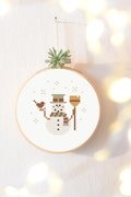 Christmas cross stitch pattern, Christmas cross stitch ornament, snowman cross stitch pattern, winter cross stitch pattern, mini pattern pdf