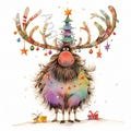 10 Quirky Christmas Reindeer Clip Art, Watercolor Clipart JPG, Junk Journaling, Scrapbook, Card Making, Digital Download, Fantasy, Whimsical