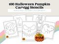 Halloween Pumpkin Carving Stencils | 100 Printable Designs Pumpkin Decorating Template, Snoopy Halloween Bluey Witch Hat Instant Download