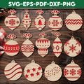 14 Balls ornament svg, Ornament Decorations Cut Files, Winter Tree Ornaments SVG, Laser cut files, Cricut, Silhouette, Glowforge file DXF