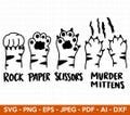 Rock Paper Scissors Svg, Razor Tipped Murder Mittens, Cat Paw Svg, Funny Cat Lover Saying, Cat Scratch, Scratches Svg, Funny Cat Shirt Svg