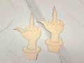 Middle Finger Wood Cut Out.  Unfinished Wood, Sign Ornaments.  DIY Paint Party Sign
