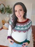 Mosaic Ridge Crochet Sweater Pattern, Top-Down in SizesXS to 5X, Size-Inclusive PDF Tutorial for Colorwork Pullover, Video Tutorial + Charts