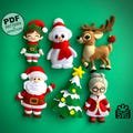 Felt Christmas Ornaments Sewing Pattern PDF and SVG. Santa Claus Pattern. Christmas Tree. Felt Ornament DIY. Christmas Deer. Christmas Elf.