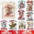 Retro Kids Christmas SVG Bundle, Trendy Christmas Toddler svg, Funny Kids Christmas svg, Cute Gingebread Character svg, Dinosaurs Xmas svg