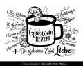 Funny Gl?hwein Rezept on to Weihnachten mug German Plotter file - Gl?hwein plotter file - Weihnachten Geschenk ideas Svg Png Dxf Pdf