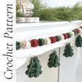 Crochet Christmas Tree Garland Pattern | DIY Garland Instructions | Christmas Decor | Winter Decorations
