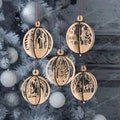 3D Christmas tree ball ornaments 5 bundle laser cut svg file Glowforge Christmas bauble ornaments tree decor svg Christmas ornaments dxf cnc