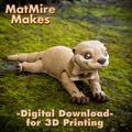 River Otter Digital .STL File for 3d Printing, Articulated Fidget Figure, Cute animal, with 3MF
