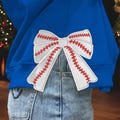 Baseball Side Bow Applique Side Bow Machine Embroidery Designs Wide Ribbon Sports Girly Bow From 4 To 9 Inches Sweatshirt Seam Side Bow