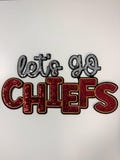 Let?s Go Chiefs Sequin Patch, NFL Sequin Patch, NFL Day Patch, NFL Patch, Iron-On Patch