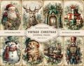 Vintage Christmas 1 Junk Journal Printable Pages, Junk Journal Kit, Scrapbook printable, Printable Paper, Digital Collage, Instant Download