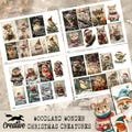 Woodland Wonder Christmas Creatures, Digital Christmas Ephemera, DIGI24 44