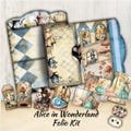 Alice in Wonderland Folio Kit, Tags and Ephemera, Shabby Chic Junk Journal, Printable Folio, Paper Craft, Digi Journal kit, Junk Folio Kit