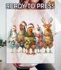 Chicken Christmas Lights Farm Animal DTF, Christmas Chickens DTF Transfer, Ready To Press, Chicken Direct to Film, Heat Transfer, Xmas Gift